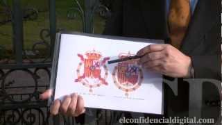 El escudo de armas del rey y el del príncipe frente a frente