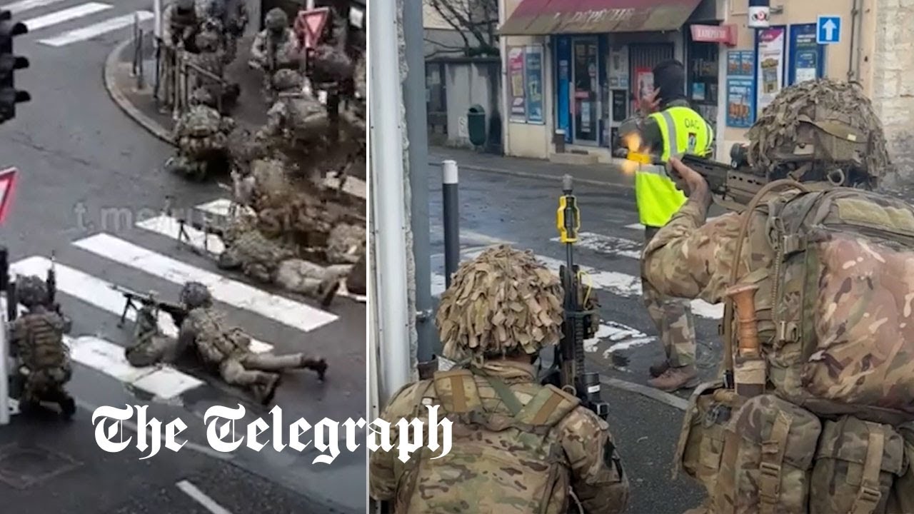 Watch: British soldiers fire machine guns on streets of sleepy French town - Vimarsana News