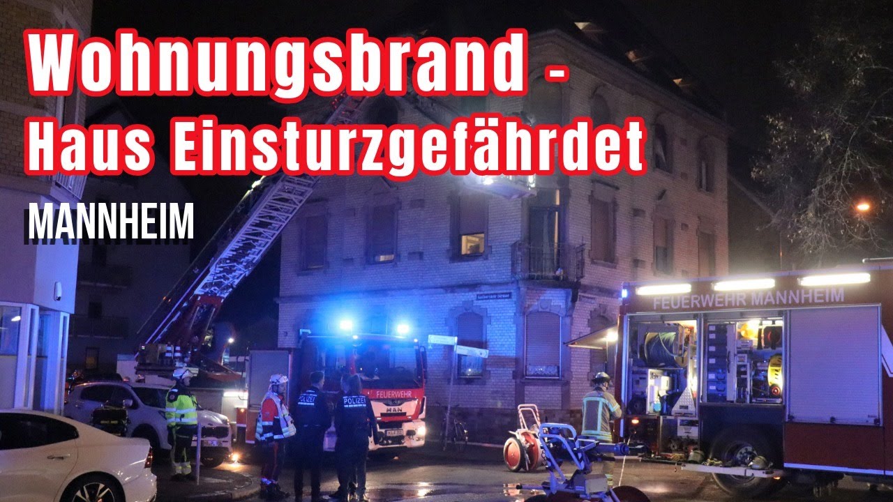 Feuer in Mannheimer Altbau: Gebäude einsturzgefährdet – Sachschaden mindestens 150.000 Euro