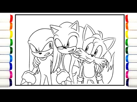 How to COLORING Sonic Team Coloring Pages Sonic The Hedgehog Drawing ...