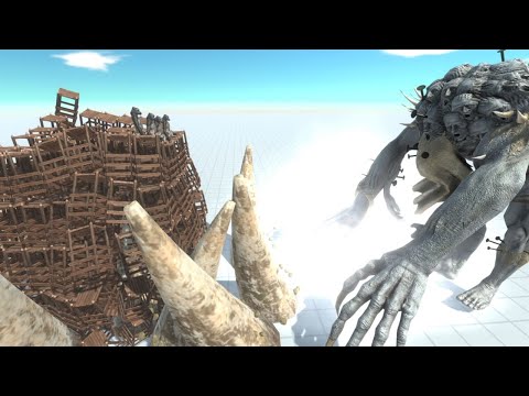 Poojectile Gorilla Wood Tower vs TITANS Animal Revolt Battle Simulator