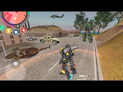 Rope Hero: Vice Town (Transformers Fight Car Robot) Transformer on Army Base B - Android Gameplay HD