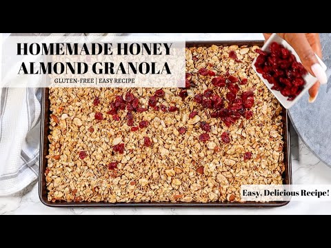 Homemade Honey Almond Granola made in less than 30 minutes! | Gluten-Free