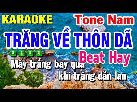 Trăng Về Thôn Dã Karaoke Nhạc Sống Tone Nam Beat Hay | Huỳnh Lê