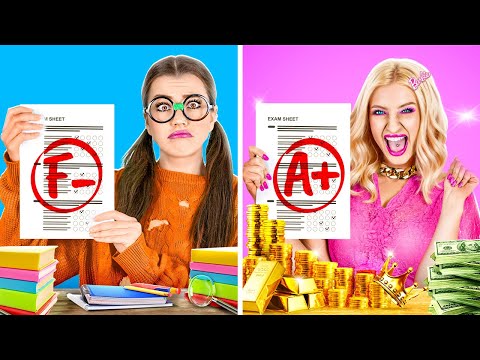 STUDENTE POVERO VS RICCO || Tipologie di Studenti a Scuola! Situazioni Divertenti di 123 GO!