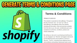 How to Generate Terms & Conditions for Shopify Online Store