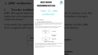 Topic - 23 JDBC Architecture #java