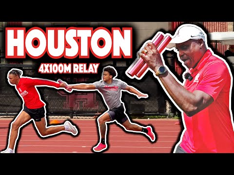Carl Lewis & Houston Sprinters' 4x100m Relay Workout