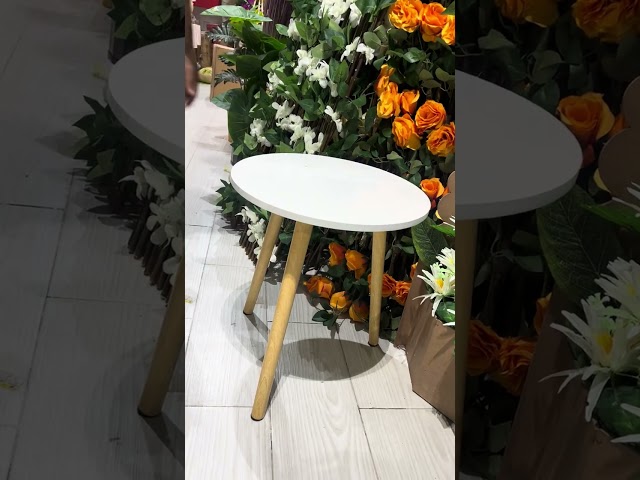 طاولة خشب بني مدور 3 رجول 40*45 سم