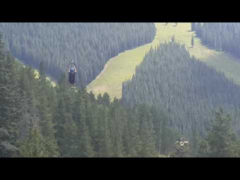 Dylan Ziplining at the top of Vail Mountain - August 17, 2016
