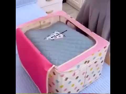 24 LTR Foldable Cloth storage box Steel Frame Clothes Organizer Storage Box For Wardrobe