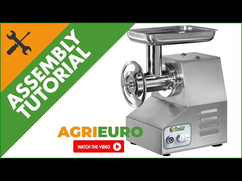 FIMAR TC22TS Electric Meat Mincer - Body and Grinding Unit in Stainless Steel - Assembly tutorial
