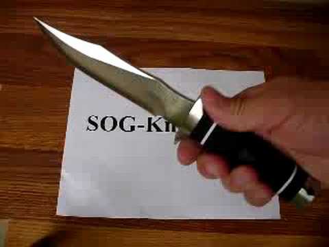 SOG Tech Bowie Knife w/ Kydex Sheath S10P Demonstration