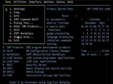Changing the ISPF Primary Menu Status to a Calendar