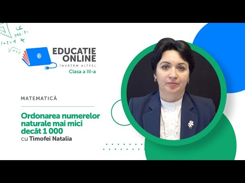 Matematică, Clasa a III-a, Ordonarea numerelor naturale mai mici decât 1 000
