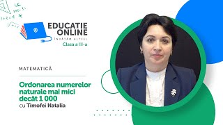 Matematică, Clasa a III-a, Ordonarea numerelor naturale mai mici decât 1 000