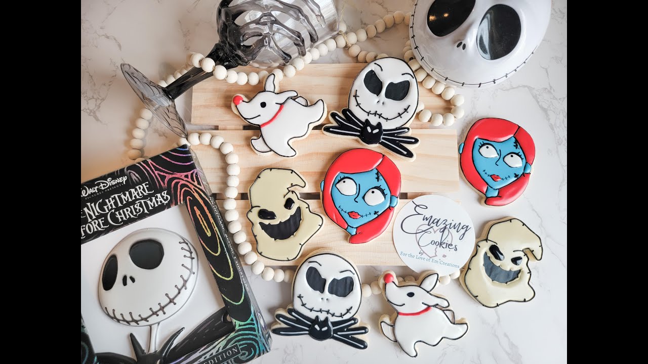 Watch video Nightmare Before Christmas Decorated Sugar Cookies Now Nightmare Before Christmas Decorated Sugar Cookies
