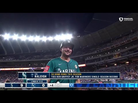 56 HOMERS 😤 Cal Raleigh hits 2 HRs to tie Ken Griffey Jr.'s Mariners single season record | ESPN MLB