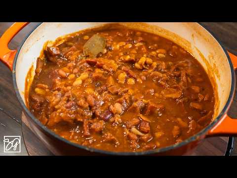 Hearty Cajun 15 Bean Soup with Ham & Sausage