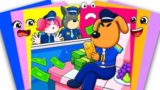[PaperDIY] SHERIFF LABRADOR’s Greedy Heart 💵 Fame Changed Him Forever 💔 | Sticker Book DIY