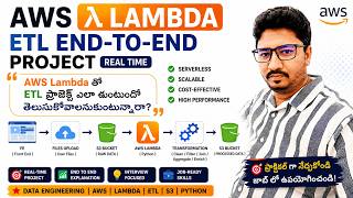 AWS Lambda ETL End-to-End Project Explained | Real-Time Data Engineering Project | Telugu