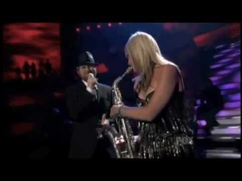 Mindi Abair playing saxophone on American Idol with Casey Abrams on "Hi De Ho" by Carole King
