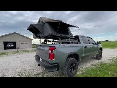My Roof Top Tent!! The Nomadic 3 RTT mounted on my Chevy Silverado Trail Boss / Truck camping!