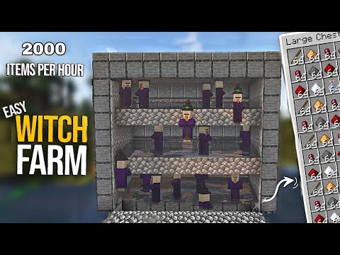Insane Minecraft Witch Farm Tutorial | 1500+ Items/hr