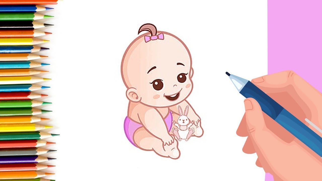 How to draw a cute baby #shorts #kidsfunlearnclub Easy drawing of baby