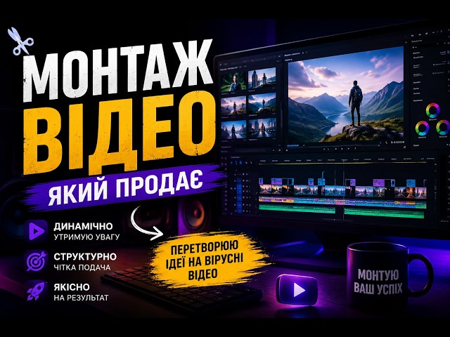 Фото Монтую відео, які не просто виглядають класно, а ще й утримують і змушують глядача додивитись до кінця
