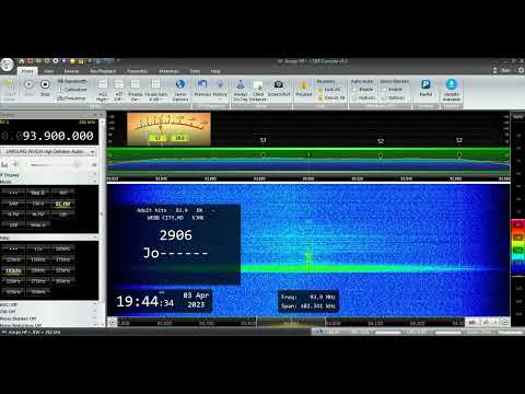 KJMK-FM -- 93.9 MHz -- Webb City, MO -- Meteor Scatter - April 3, 2023 19:44 utc