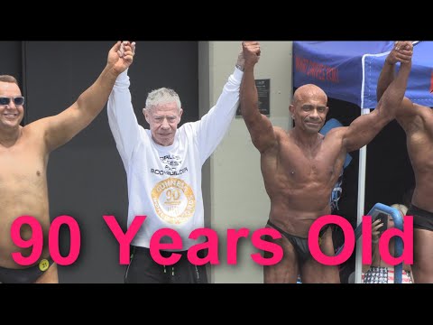 90 Year Old Bodybuilder Special Guest at Muscle Beach - Jim Arrington