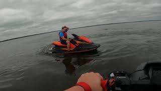 2021 Yamaha Waverunner GP1800R HO and EX Sport playing around on the Ross Barnett Reservoir.