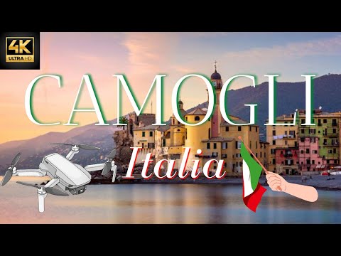 Camogli Itália Belo drone e vídeo aéreo de Camogli Citta em 4k