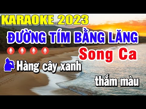 Đường Tím Bằng Lăng Karaoke Song Ca Nhạc Sống 2023 | Trọng Hiếu