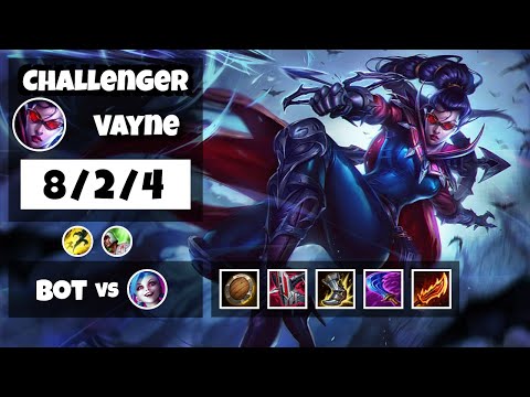 Vayne 11.17 Gameplay Challenger Replay Bot Lane - S11 (8/2/4) - OCE