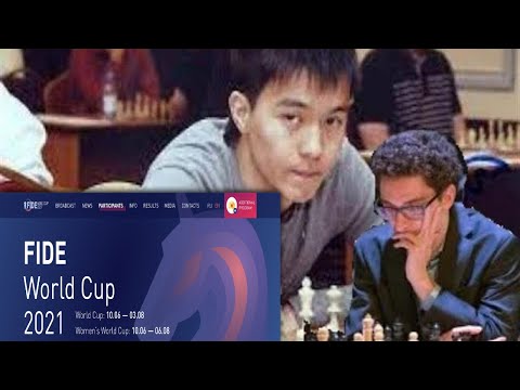 Fabiano Caruana 2806 Falls Down to a Checkmate Trap of Rinat Jumabayev 2637 FIDE World Cup 2021