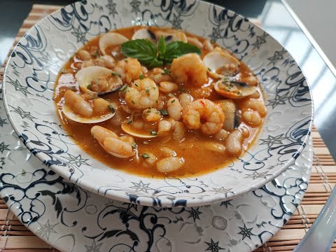 Alubias con almejas y gambas