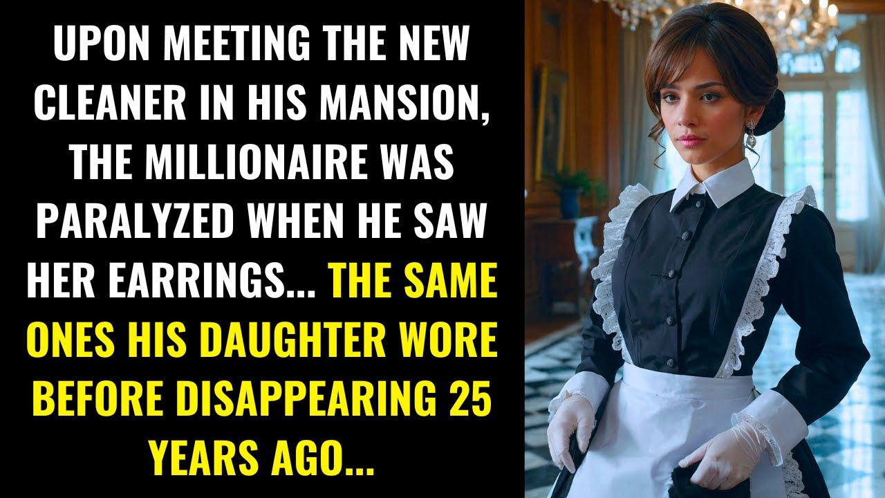 SEEING THE EARRINGS OF THE NEW CLEANER, THE MILLIONAIRE REMEMBERED HIS DAUGHTER LOST 25 YEARS AGO...
