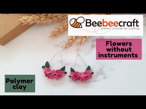 Earrings with little flowers * Polymer clay * DIY * Tutorial * Beebeecraft * Melagrana design