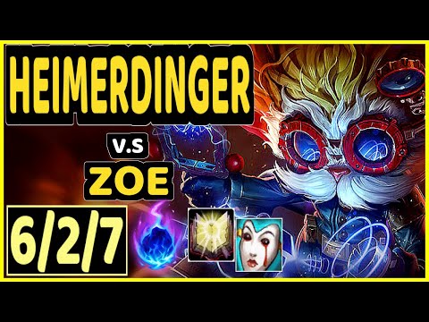 KITTY (HEIMERDINGER) vs ZOE - 6/2/7 KDA MID GAMEPLAY - EUW Ranked GRANDMASTER