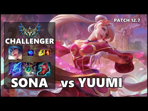 SEASON 12 CHALLENGER Support Gameplay - SONA vs YUUMI Patch 12.7