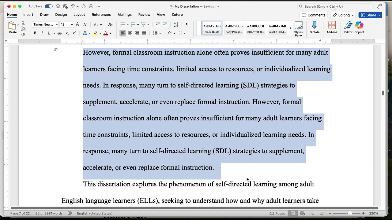 Using the COE Dissertation Template
