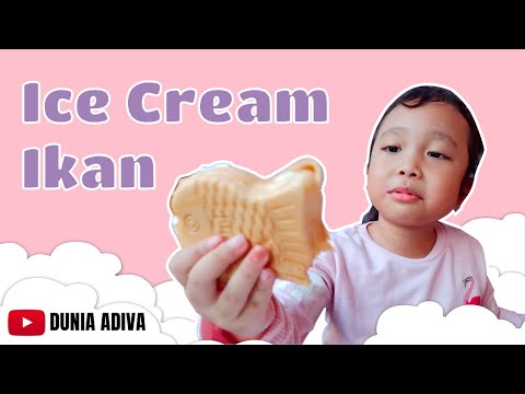 Adiva beli Es krim bentuk ikan dan Mickey Mouse  아이스크림을 먹다 | Dunia Adiva
