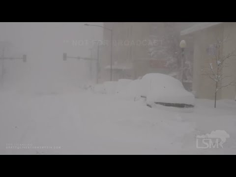 3-14-2021 Cheyenne, Wyoming Heavy snow damages businesses,  cars buried, blizzard, huge snow drifts