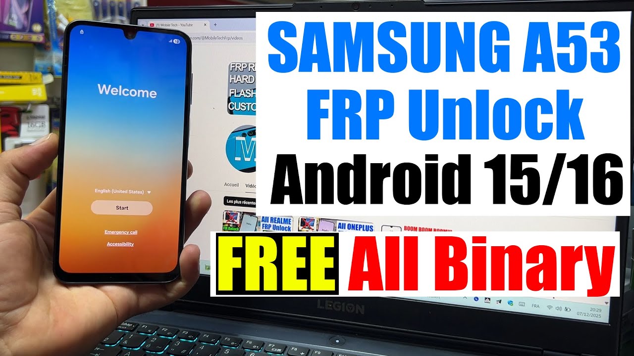 Samsung A53 5G FRP Bypass One Click Android 16/16 | A536E Google Account Remove | Unlock