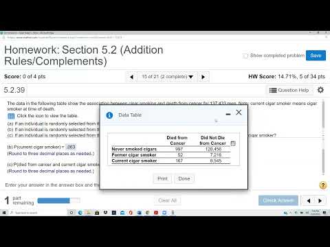 Elementary Stats Lesson 51: Addition Rule Practice with Data (Section 5.2 Problems 15-16)