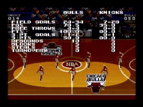 Tecmo Super NBA Basketball [SNES] (Chicago Bulls vs. New York Knickerbockers)