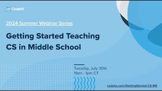 Getting Started Teaching CS in Middle School thumbnail