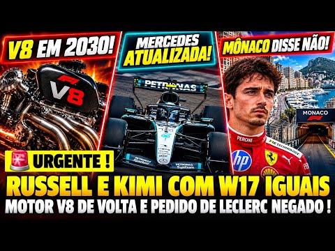RUSSELL E ANTONELLI COM CARROS IGUAIS | MOTORES V8 DE VOLTA EM 2030 E MONACO NEGA PEDIDO DE LECLERC